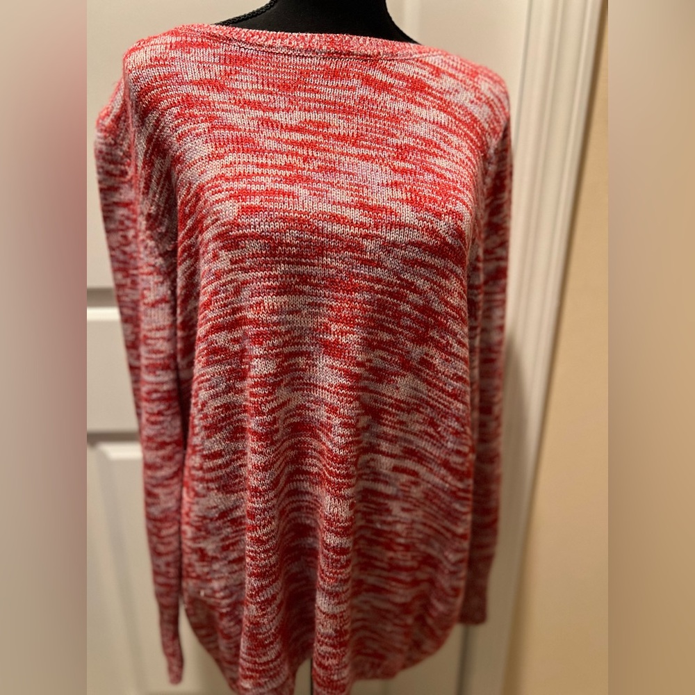 Apt. 9 Red and White Knit Top